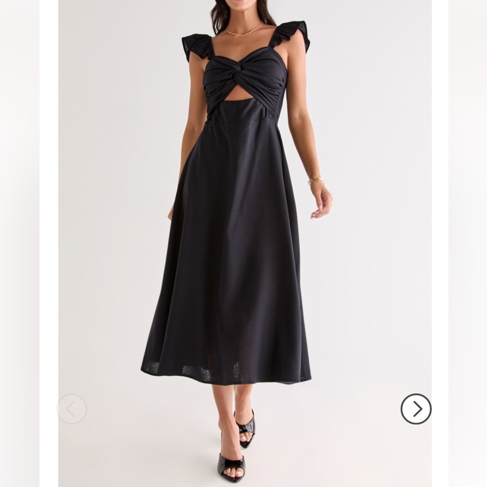 NWT Vera Twist Front Flowy Midi Dress